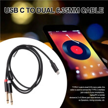 USB C To Dual 6.35Mm Audio Stereo Cable Type C To Dual 6.35Mm Audio Cord for Smartphone Multimedia Speakers,3.3Ft/1Meters