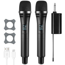 Wireless Microphones Set, Rechargeable, 100m, Cordless