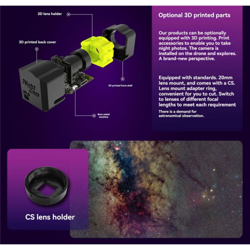 Night Vision FPV Camera 2.7K Resolution 1/1.8In Sensor MP4 Video Format High-Performance FPV Drone Camera Parts 2