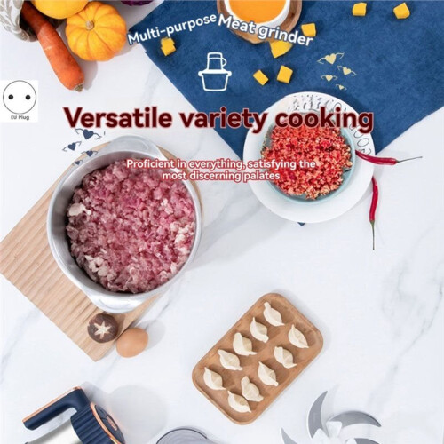 Household Stainless Steel Meat Grinder Multi-Function Cooking Machine Vegetable Machine Household Meat Grinder EU Plug 1