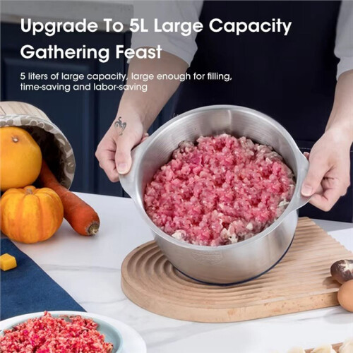 Household Stainless Steel Meat Grinder Multi-Function Cooking Machine Vegetable Machine Household Meat Grinder EU Plug 2