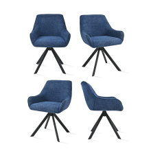 (Blue, Set of 4) GOEURVANT Swivel Dining Chairs