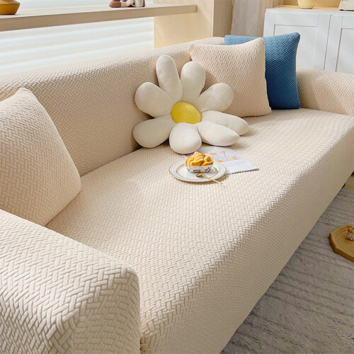 Knitted Stretch Sofa Cover – Beige, Green or Blue