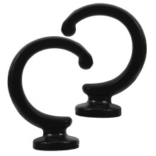 Tacar Crúcaí Cuirtíní Cóimhiotal Sinc – 2 phíosa, Dubh