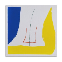 Abstracte canvasprint van Helen Frankenthaler, 24x24 inch.
