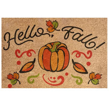 Fall Door Mat Farmhouse Pumpkin Design 16x24 Inch