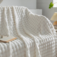 Witte microvezel plaid 100x150cm