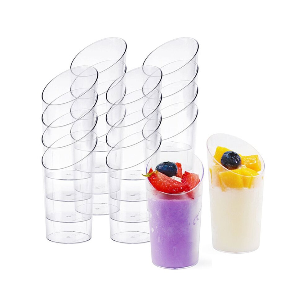 Saudism 50 Pack Dessert Cups, Clear Plastic Parfait Appetizer Bowls Reusable For Desserts, Weddings