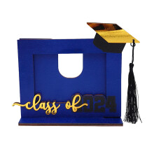 2024 Wooden Graduation Photo Frame – Blue, Desktop or