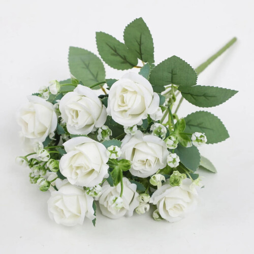Rosa artificial de seda, 30x20cm – Branca, Vermelha, Rosa