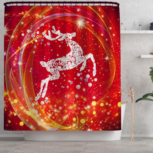 Kerstdouchegordijn 71x71 inch polyester