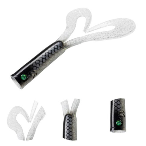 3 Stück/Set Weiche Angelköder, 145 mm, 21,7 G, Doppelschwanz-Trailer, Silikon-Spinnköder für Hecht, Barsch und Zander