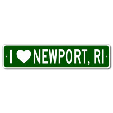 Newport RI fém városi határtábla 16" x 4"