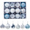 Christmas Ball Ornaments Silver Blue 12PCS 60MM 1