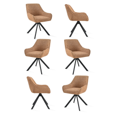 (Orange, Set of 6) GOEURVANT Swivel Dining Chairs