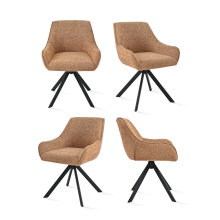 (Orange, Set of 4) GOEURVANT Swivel Dining Chairs