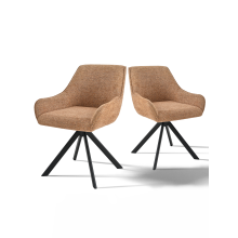 (Orange, Set of 2) GOEURVANT Swivel Dining Chairs