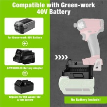 Battery Adapter for Greenworks 40V Lithium Battery Convert to Work for 18V Cordless Power Tool