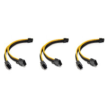 3X 18AWG 8Pin to Dual 8Pin(6+2) Power Cable GPU Power Cable for K80 M40 M60 P40 P100 ,20CM