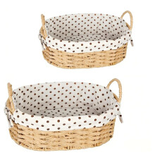Empty Basket with Handles,2 Pc Wicker Rope Baskets for Organizing,Storage Basket for Gifts,Storage Shelf,Outdoor Picnic