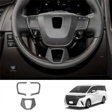 Car Carbon Fiber Steering Wheel Trim Frame Cover Sticker Car Inner Accessories for Alphard 40 Series 2023+ LHD