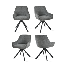 (Slate Grey, Set of 4) GOEURVANT Swivel Dining Chairs
