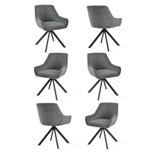 (Slate Grey, Set of 6) GOEURVANT Swivel Dining Chairs