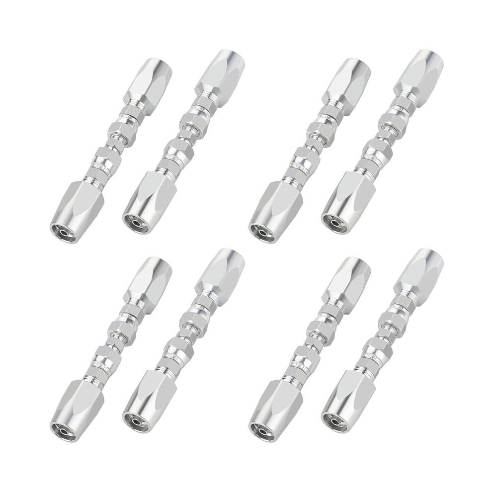 8Pcs Hydraulic Hose Repair Kit, Reusable, 2-Wire Reusable Hydraulic Repair Fitting 1/4Inch 4713268513491