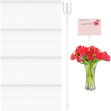 320 Pieces of Floral Card Holder Picks, 12.2" Plastic Straight Floral Photo Sticks, for Flower Arrangements,Baskets