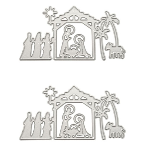 2X Cutting Dies Stencil Template Scrapbooking Embossing Machine Embossing Stencil Stencils, for Sizzix  Shot (G)