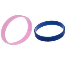 2PCS Fashion Silicone Rubber Elasticity Wristband Wrist Band Cuff Bracelet Bangle, & Dark