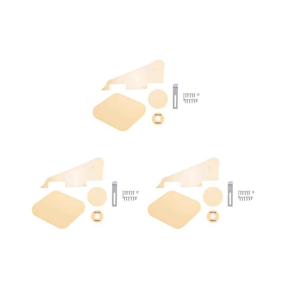 3Set Yellow Pickguard Cavity Covers Pickup Selector Plate Bracket Screws Fit Guitar Style Kit 6033107968458