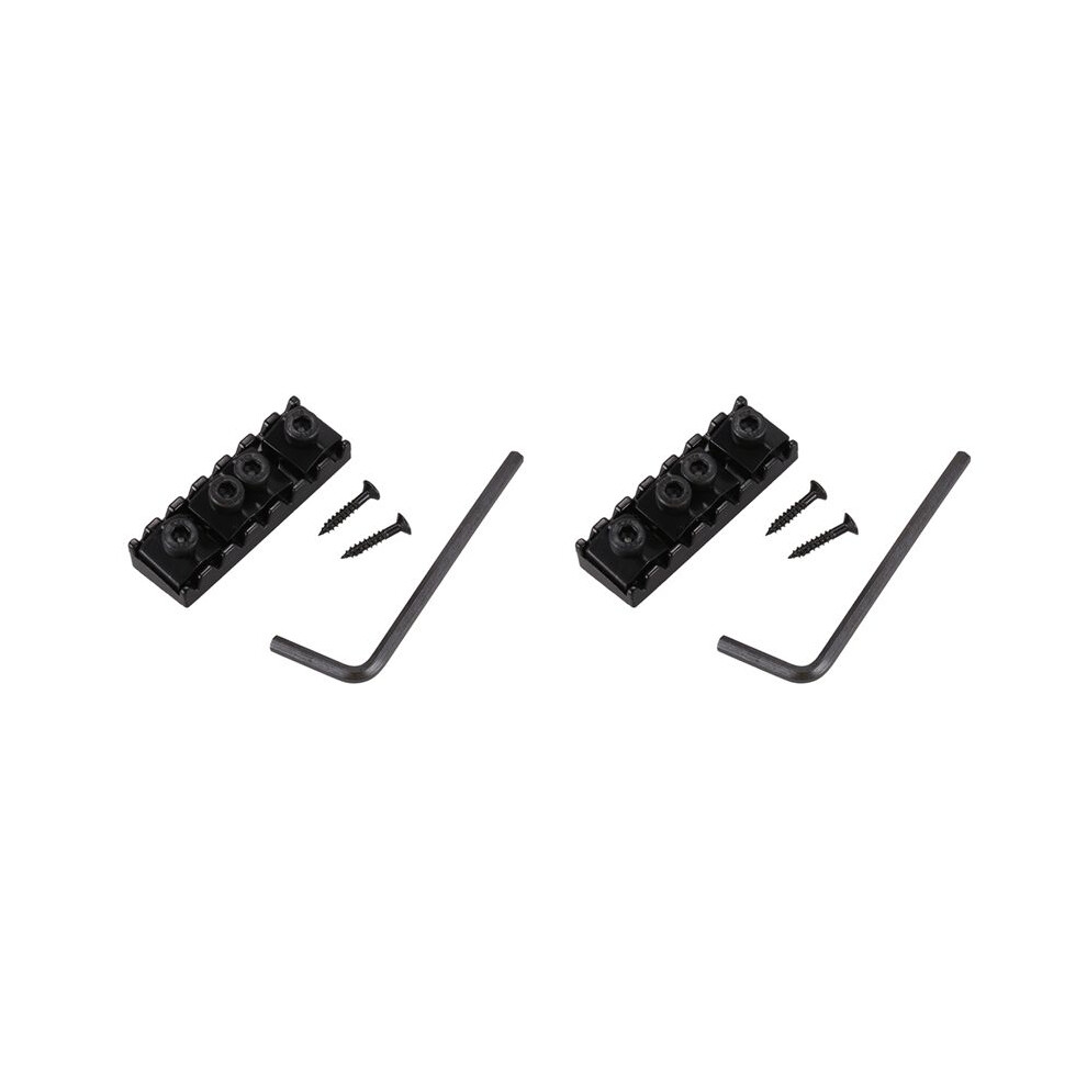 2X 7 String Locking Nut Electric Guitar Nut Tremolo Bridge 48Mm (Black) 6031282515368