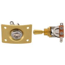 Electric Guitar 3 Way Toggle Pickup Selector with Plate Guitar Bass Jack 1/4 Output Input Jack