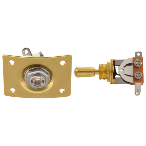 Electric Guitar 3 Way Toggle  Pickup Selector  with Plate Guitar Bass Jack 1/4 Output Input Jack