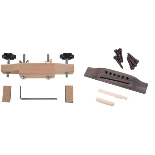 Solid Maple Guitar Bridge Install Clamp Luthier Tools with Acoustic Guitar Replacement Set 1