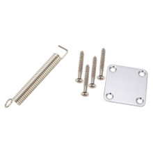 3 Pcs Steel Guitar Tremolo Bridge Tension Springs & 1 Set Electric Guitar Neck Plate with Screws