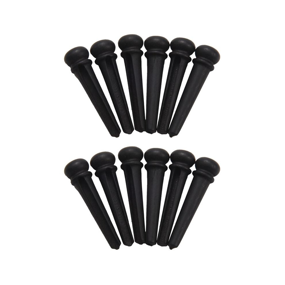 12 Pcs Guitar Family Natural Ebony Folk Acoustic Guitar Bridge Pins 6032010382481
