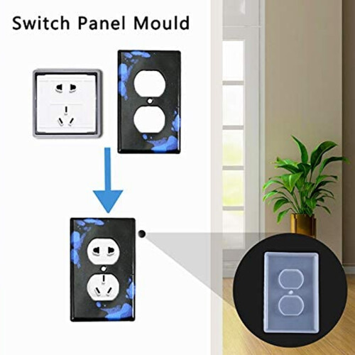 2 Pieces of Light  Cover Resin Mold,  Socket Panel Silicone Mold for Making DIY , Socket Bottom 2
