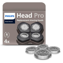 Philips Testine di Ricambio HS740/15 per Rasoio Testa Head Shaver Pro - 4 Pezzi, Lame ComfortCut, Compatibili con HS5980, HS7980, HS