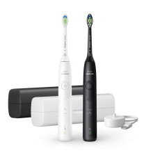 Philips Sonicare Spazzolino Elettrico Serie 5500 HX7119/02 - 2 Spazzolini, 2 Modalità, Sensore di Pressione, Batteria Li-ion, Custodia
