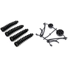 4Pc 8MM Tower Shaped Bellows Damping Dust Cover Kit for 1/5 Hpi Baha Baja & 1set Rear Tail Pulley Kit