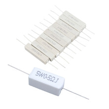 20 Pcs Axial Lead Ceramic Cement Resistor, 10 Pcs 15 Ohm 10W & 10 Pcs 0.5 Ohm 5W