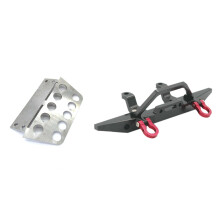 2 Pcs RC Car Part: 1 Pcs Metal Front Armor Protection Guard & 1 Pcs Metal Front Bumper Black