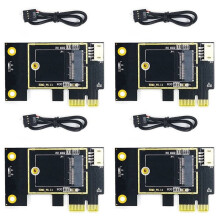 4X NGFF M.2 Till PCIE TråDlöS NäTverkskortadapterkort StöDer 7260 8265 1650 1675X AX200 AX210 NäTverkskort