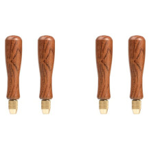 4X Holzfeilengriff, Holzgriffe mit Messing-Spannzangenfutter für Kleine Feilen, ZubehöR zum Selbermachen