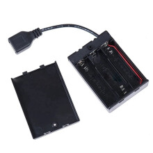 2pcs 3XAA Battery Case with Cover and Connected to USB Female Connector USB Female Socket Battery Holder