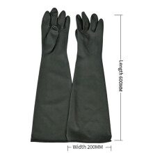 3X Blast Rubber Gloves for Sandblasting Sandblaster Sand Blast Cabinet Sandblasting Gloves SandBlaster Parts 60cm Black