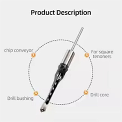 Woodworking Square Drill Bit Set Twist Drill Bit Mortise Chisel Drill Bit Tool Set Spiral Extension Drill Bit 2