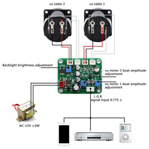 VU Level Audio Meter Stereo Amplifier Board+2pcs VU Meter 9-12V  Stereo Amplifier Board Level Indicator 1